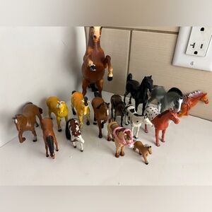 Bundle of Various Sizes & Types of Toy Horse Figures